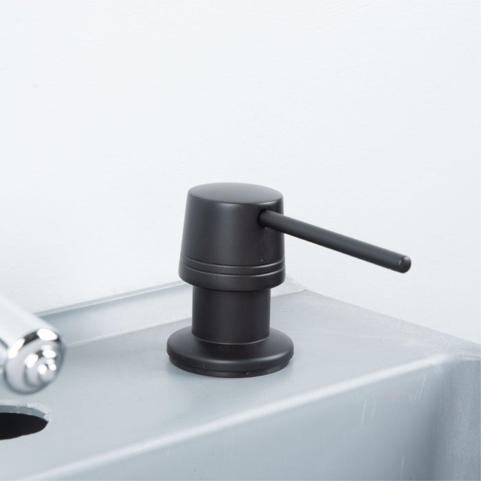 Utility Sink Laundry Tub Soap Dispenser (Black Finish) Bathroom Fixture - Close-Up