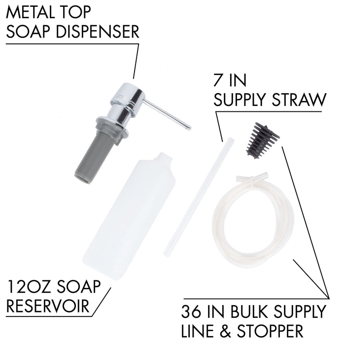 Utility Sink Laundry Tub Soap Dispenser (Chrome Finish) Bathroom Fixture - Side View