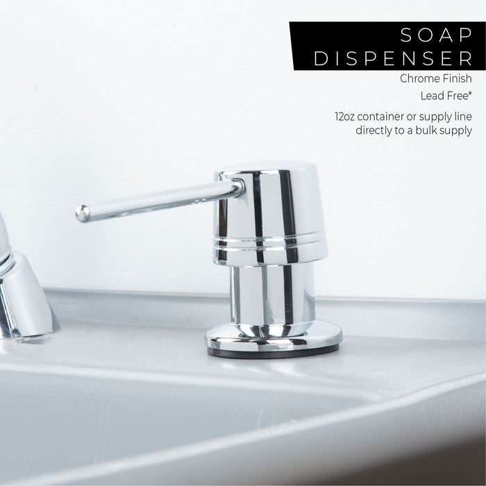 Utility Sink Laundry Tub Soap Dispenser (Chrome Finish) Bathroom Fixture - Detail View