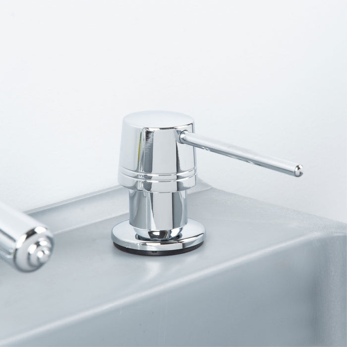 Utility Sink Laundry Tub Soap Dispenser (Chrome Finish) Bathroom Fixture - Close-Up
