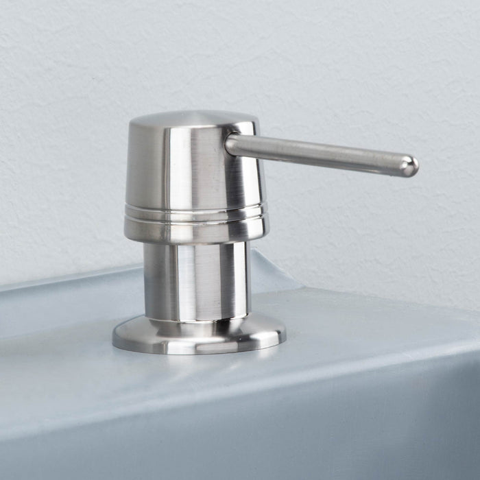 Utility Sink Laundry Tub Soap Dispenser (Stainless Steel Finish) Bathroom Fixture - Close-Up