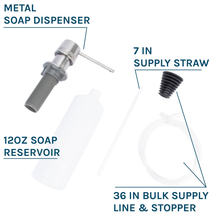 Utility Sink Laundry Tub Soap Dispenser (Stainless Steel Finish) Bathroom Fixture - Side View