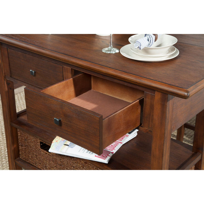 Alpine Furniture Caldwell Kitchen Cart, Antique Cappuccino
