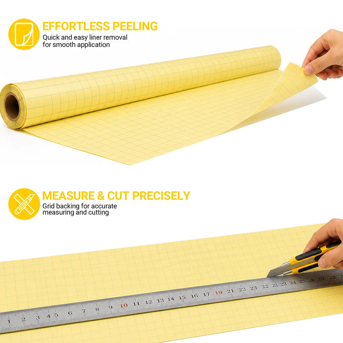 50" x 164 ft PVC Glossy Cold Laminating Film, Yellow Release Paper, for SKU: 501014, 501015, 501016, 501017, 501018, 501