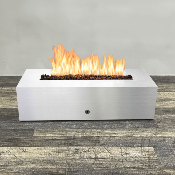 Starfire Designs Metal Gravity 60" x 24" Linear Stainless Steel Gas Fire Pit Starfire Designs