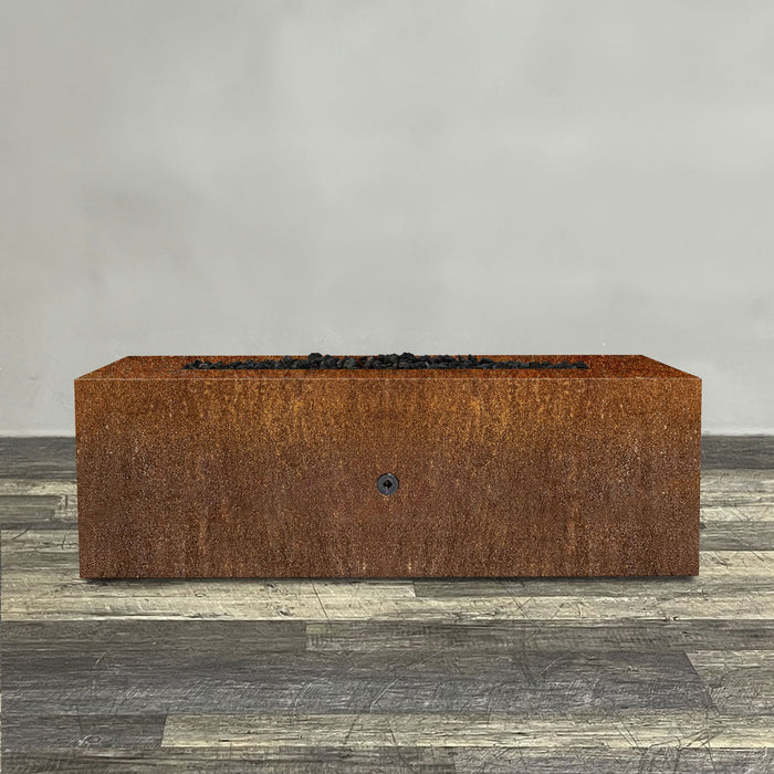 Starfire Designs Metal Gravity 60" x 24" Linear Corten Steel Gas Fire Pit with Propane Tank Access Door Starfire Designs