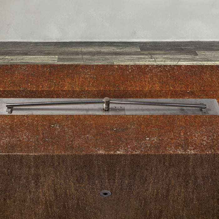 Starfire Designs Metal Gravity 60" x 24" Linear Corten Steel Gas Fire Pit with Propane Tank Access Door Starfire Designs