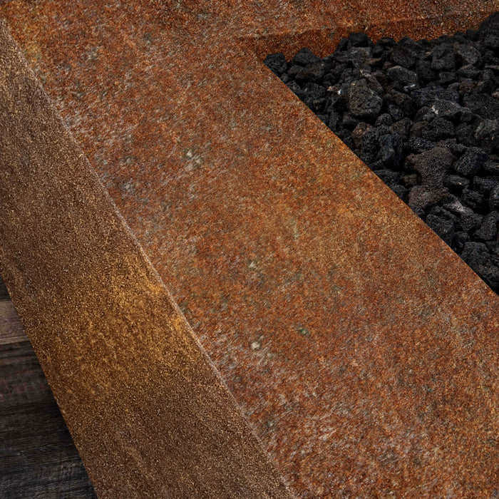 Starfire Designs Metal Gravity 60" x 24" Linear Corten Steel Gas Fire Pit with Propane Tank Access Door Starfire Designs