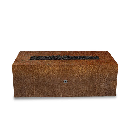 Starfire Designs Metal Gravity 60" x 24" Linear Corten Steel Gas Fire Pit with Propane Tank Access Door Starfire Designs