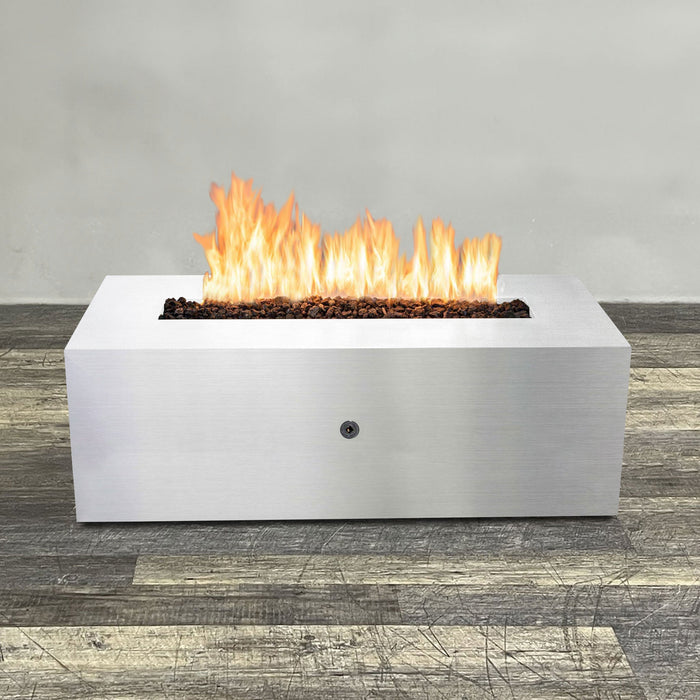 Starfire Designs Metal Gravity 60" x 24" Linear Stainless Steel Gas Fire Pit with Propane Tank Access Door Starfire Designs