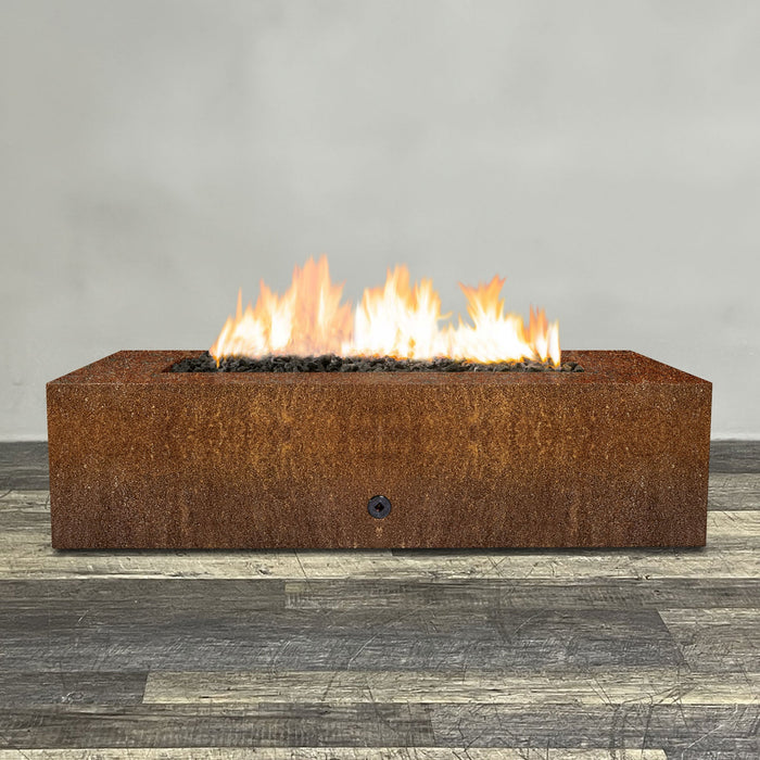 Starfire Designs Metal Gravity 60" x 32" Rectangle Corten Steel Gas Fire Pit Starfire Designs
