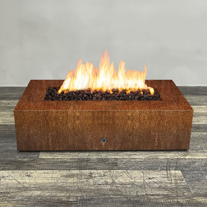 Starfire Designs Metal Gravity 60" x 32" Rectangle Corten Steel Gas Fire Pit Starfire Designs