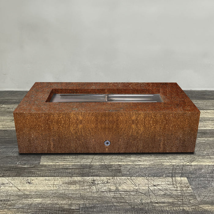 Starfire Designs Metal Gravity 60" x 32" Rectangle Corten Steel Gas Fire Pit Starfire Designs