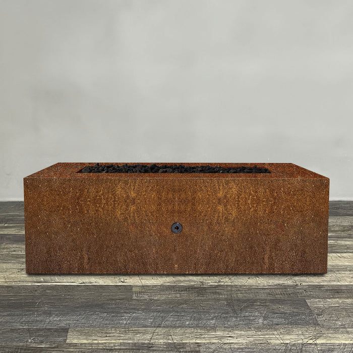 Starfire Designs Metal Gravity 60" x 32" Rectangle Corten Steel Gas Fire Pit with Propane Tank Access Door Starfire Designs