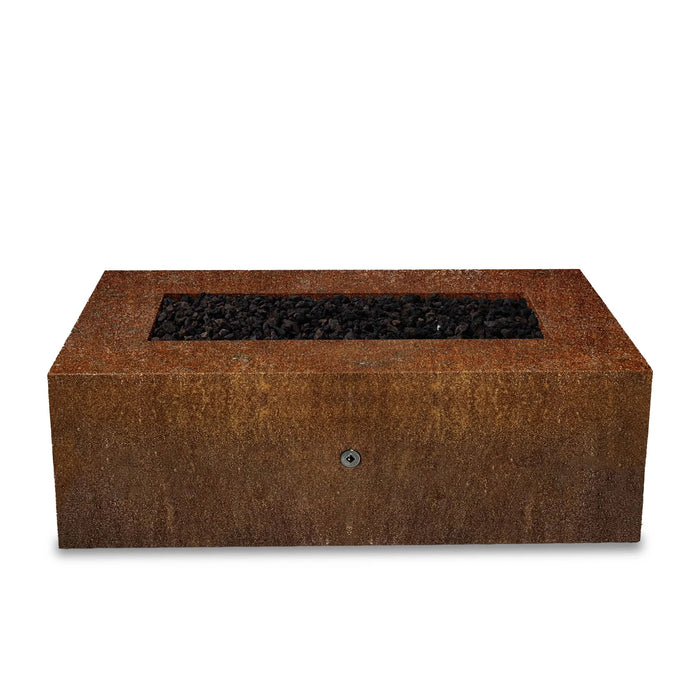 Starfire Designs Metal Gravity 60" x 32" Rectangle Corten Steel Gas Fire Pit with Propane Tank Access Door Starfire Designs