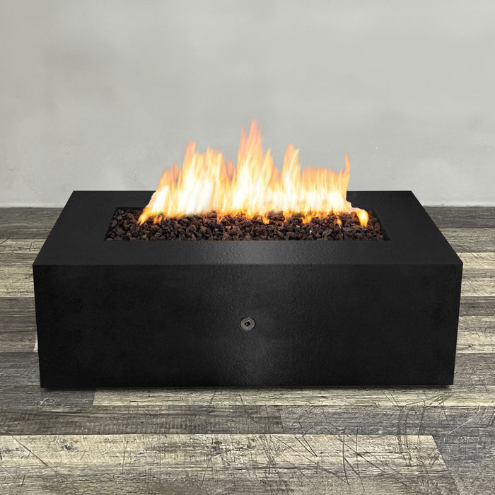 Starfire Designs Gravity Rectangle Powder Coated Steel Gas Fire Pit with Propane Tank Access Door Starfire Designs
