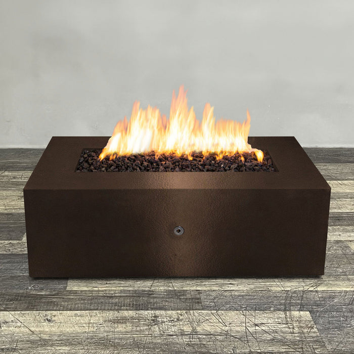 Starfire Designs Gravity Rectangle Powder Coated Steel Gas Fire Pit with Propane Tank Access Door Starfire Designs