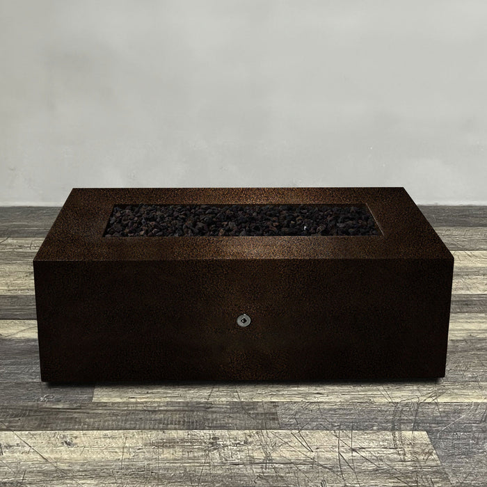 Starfire Designs Gravity Rectangle Powder Coated Steel Gas Fire Pit with Propane Tank Access Door Starfire Designs