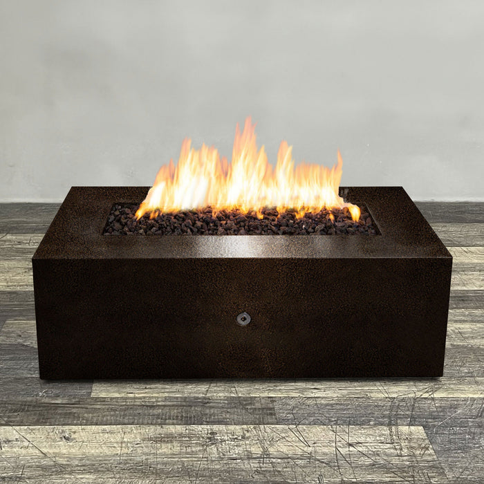 Starfire Designs Gravity Rectangle Powder Coated Steel Gas Fire Pit with Propane Tank Access Door Starfire Designs
