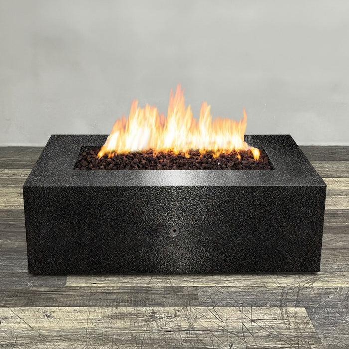 Starfire Designs Gravity Rectangle Powder Coated Steel Gas Fire Pit with Propane Tank Access Door Starfire Designs