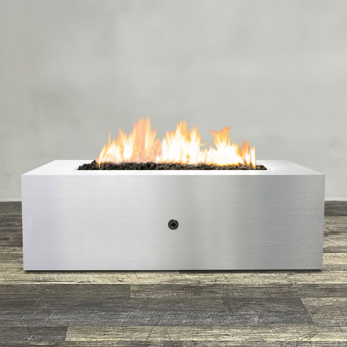 Starfire Designs Metal Gravity 60" x 32" Rectangle Stainless Steel Gas Fire Pit with Propane Tank Access Door Starfire Designs