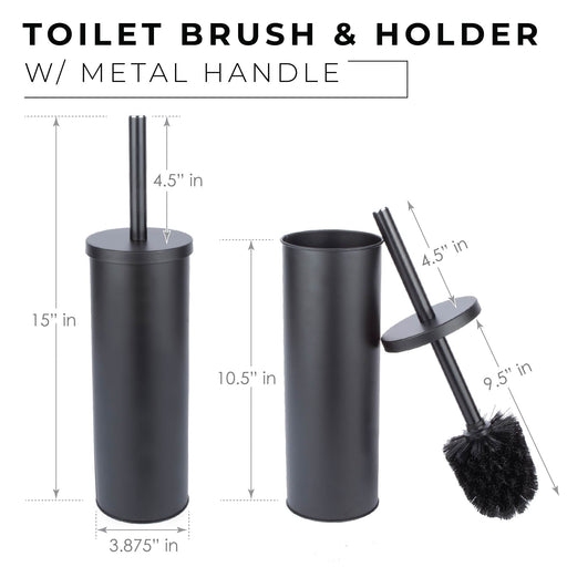 Utility Sink Toilet Brush and Holder (Matte Black Finish) Bathroom Fixture - Side View