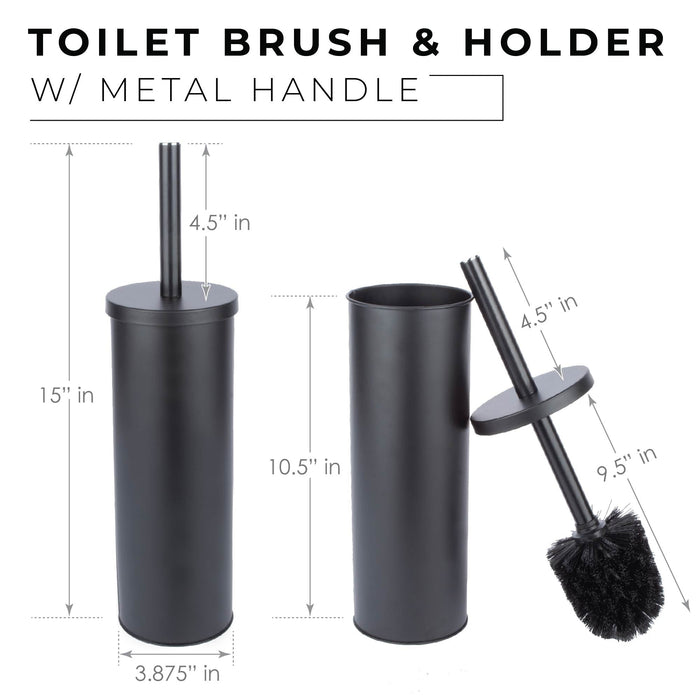 Utility Sink Toilet Brush and Holder (Matte Black Finish) Bathroom Fixture - Side View