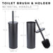 Utility Sink Toilet Brush and Holder (Matte Black Finish) Bathroom Fixture - Side View
