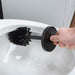 Utility Sink Toilet Brush and Holder (Matte Black Finish) Bathroom Fixture - Lifestyle View