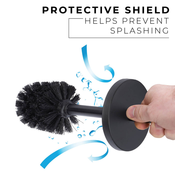 Utility Sink Toilet Brush and Holder (Matte Black Finish) Bathroom Fixture - Features