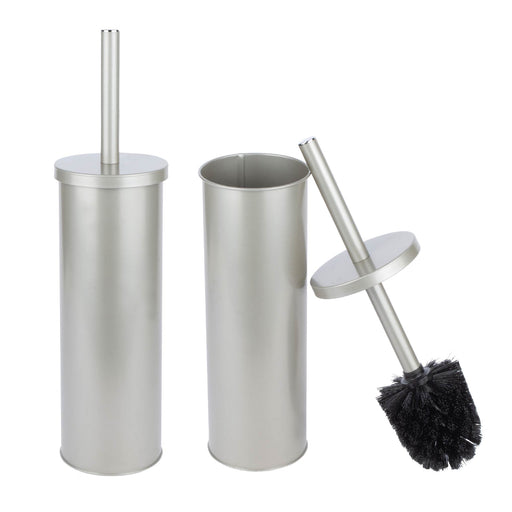 Utility Sink Toilet Brush and Holder, 2-Pack (Brushed Nickel Finish) Bathroom Fixture