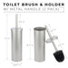 Utility Sink Toilet Brush and Holder, 2-Pack (Brushed Nickel Finish) Bathroom Fixture - Side View