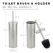Utility Sink Toilet Brush and Holder (Brushed Nickel Finish) Bathroom Fixture - Side View