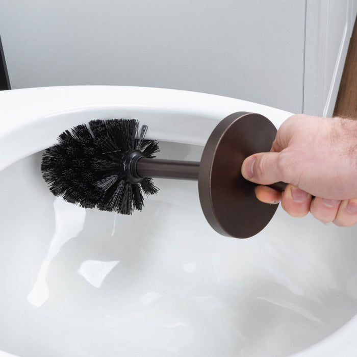 Utility Sink Toilet Brush and Holder, 2-Pack (Bronze Finish) Bathroom Fixture - Lifestyle View