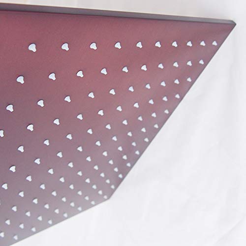 Cascada Rectangular Ceiling Mount Rainfall LED Shower Head (Include Shower Arm) - Dimensions