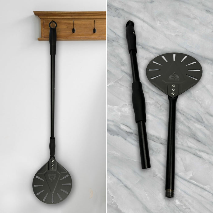 Chicago Brick Oven Turning Perforated Pizza Peel - 7" Diameter - 35" Overall Length - Premium Pizza Peel