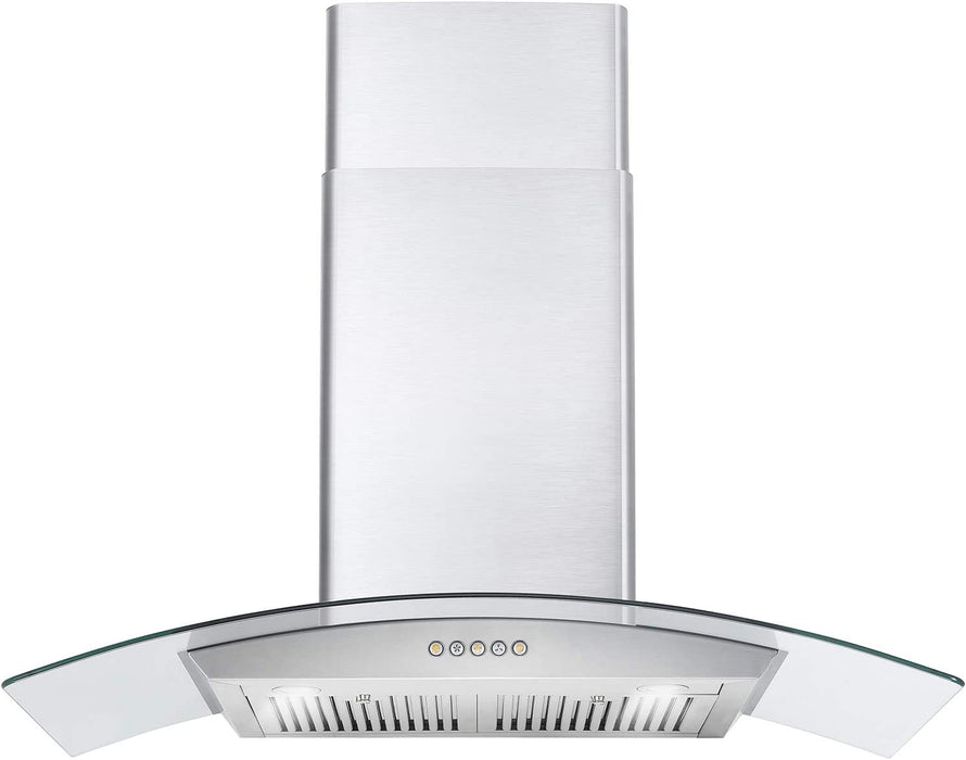 Cosmo 4-Piece Appliance Package - 36-Inch Dual Fuel Range, Wall Mount Range Hood Hood, Dishwasher and Refrigerator in Stainless Steel (COS-4PKG-072) Cosmo
