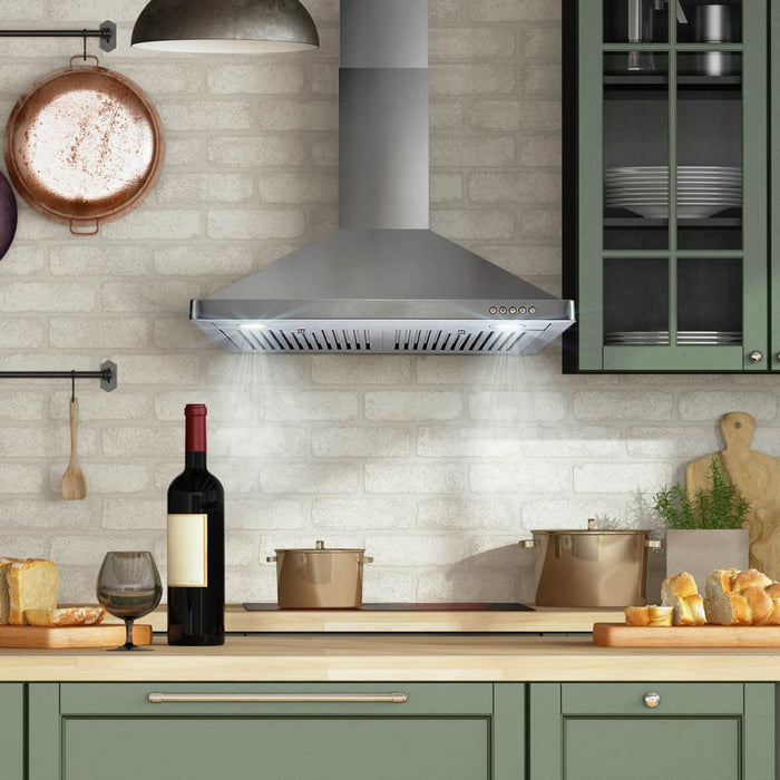 Cosmo 4-Piece Appliance Package - 30-Inch Gas Range, Wall Mount Range Hood, Dishwasher and Refrigerator in Stainless Steel (COS-4PKG-628) Cosmo