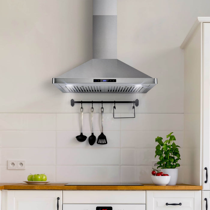 Cosmo 4-Piece Appliance Package - 30-Inch Dual Fuel Range, wall Mount Range Hood, Dishwasher and Refrigerator in Stainless Steel (COS-4PKG-037) Cosmo
