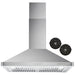 Cosmo 4-Piece Appliance Package - 30-Inch Dual Fuel Range, Wall Mount Range Hood, Dishwasher and Refrigerator in Stainless Steel (COS-4PKG-017) Cosmo