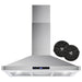 Cosmo 4-Piece Appliance Package - 36-Inch Dual Fuel Range, Wall Mount Range Hood, Dishwasher and Refrigerator in Stainless Steel (COS-4PKG-061) Cosmo