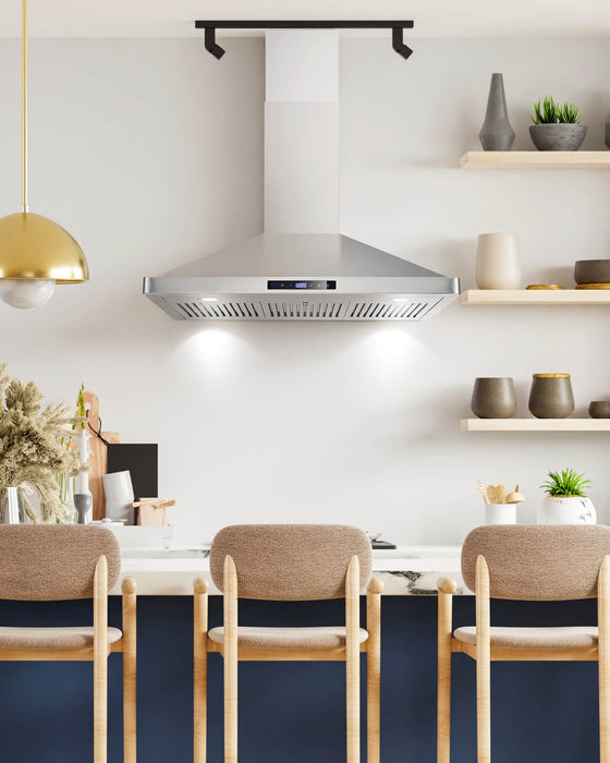 Cosmo 36-Inch 380 CFM Ductless Wall Mount Range Hood in Stainless Steel (COS-63190S-DL) Cosmo