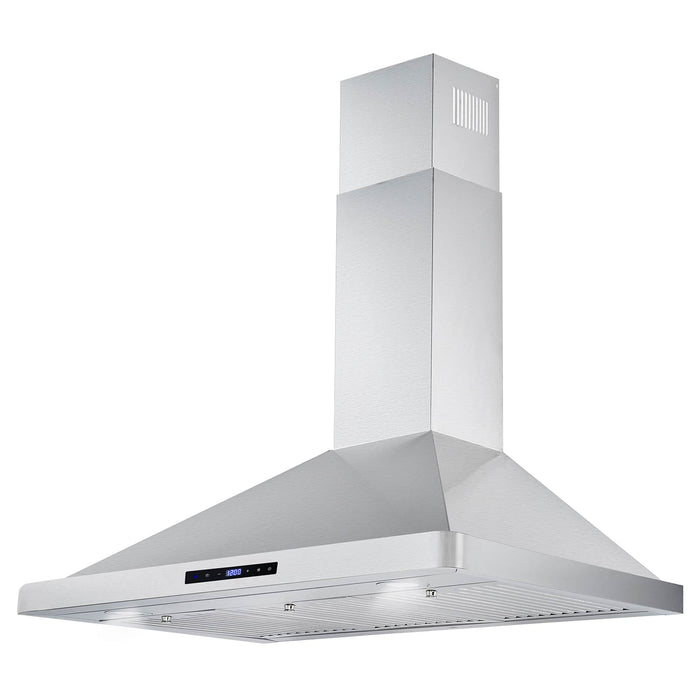 Cosmo 4-Piece Appliance Package - 36-Inch Dual Fuel Range, Wall Mount Range Hood, Dishwasher and Refrigerator in Stainless Steel (COS-4PKG-205) Cosmo