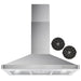 Cosmo 4-Piece Appliance Package - 36-Inch Dual Fuel Range, Wall Mount Range Hood, Dishwasher and Refrigerator in Stainless Steel (COS-4PKG-167) Cosmo