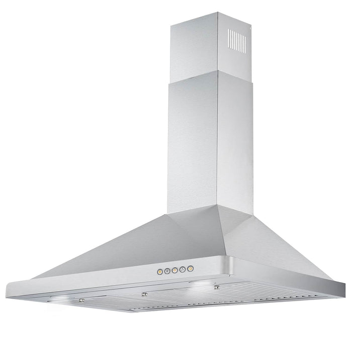 Cosmo 4 - Piece Appliance Package - 36-Inch Gas Range, Wall Mount Range Hood, Dishwasher, and Refrigerator in Stainless Steel (COS-4PKG-003) Cosmo