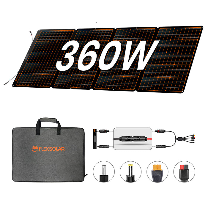 Flex Solar Flexsolar® F360 Foldable Solar Panel for Power Station| 360W（4 in 1 Extention Cable Not Included）