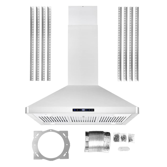 Cosmo 4 - Piece Appliance Package - 36-Inch Gas Range, Island Range Hood, Dishwasher and Refrigerator in Stainless Steel (COS-4PKG-120) Cosmo