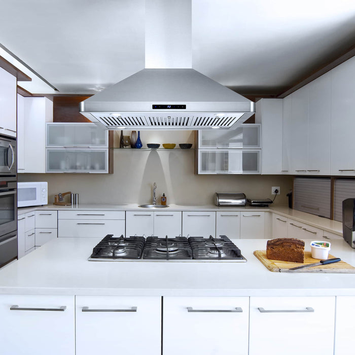 Cosmo 4 - Piece Appliance Package - 36-Inch Gas Range, Island Range Hood, Dishwasher and Refrigerator in Stainless Steel (COS-4PKG-120) Cosmo