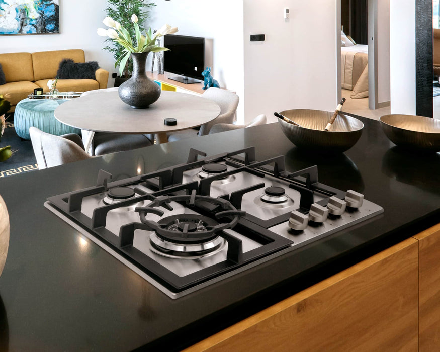 Cosmo 24-Inch Gas Cooktop with 4 Burners in Stainless Steel (COS-640STX-E) Cosmo