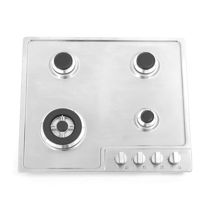 Cosmo 24-Inch Gas Cooktop with 4 Burners in Stainless Steel (COS-640STX-E) Cosmo